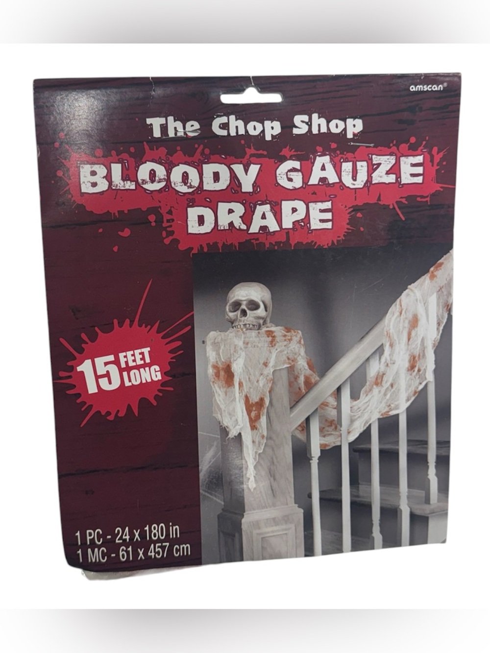 The chop shop bloody gauze drape 15ft long, brand new in packaging, never used!